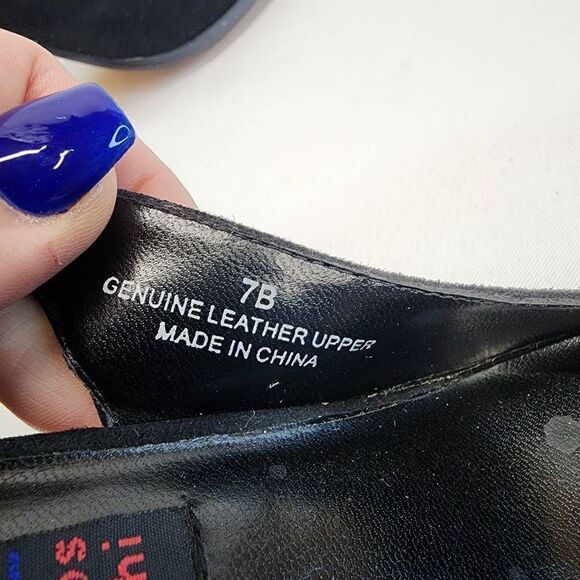 Carlos Falchi Vintage Slingback Heels Black Suede Pumps Size 7 - Picture 10 of 11